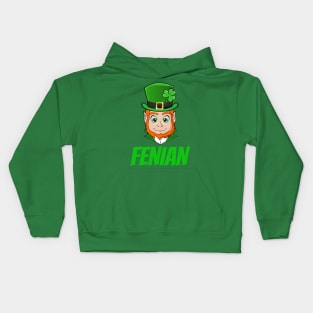 Funny Saint Patricks Day Leprechaun Fenian Rebel Kids Hoodie